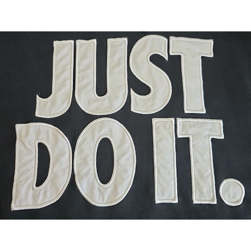 Nike Hoodie Sweatshirt Men's LARGE Just Do It‎ Large Print Black Cotton